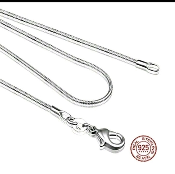 925 STERLING LONG SKINNY SILVER ROUND SNAKE CHAIN NECKLACE FOR LAYERING 16" - Picture 5 of 7